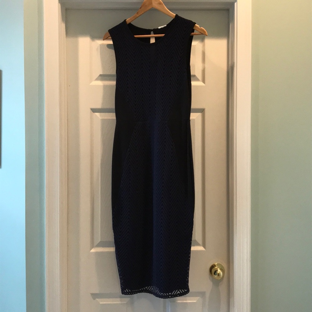 Anthropologie black and navy dress  “Blue Motif”